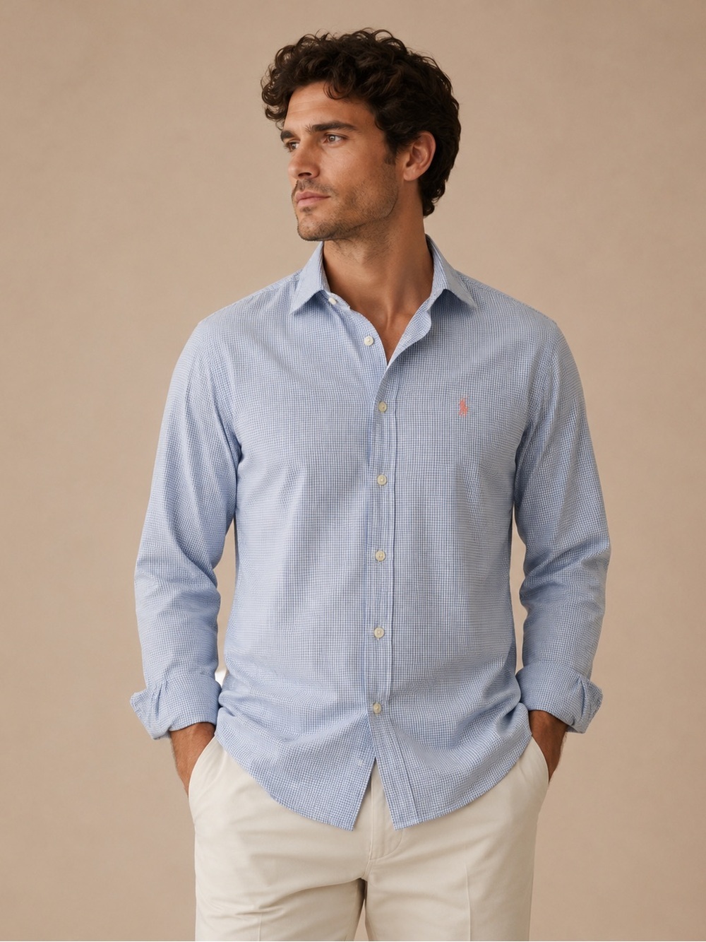 Ralph Lauren Blue Gingham Button Down Shirt Men’s XXL Classic Luxury Casual